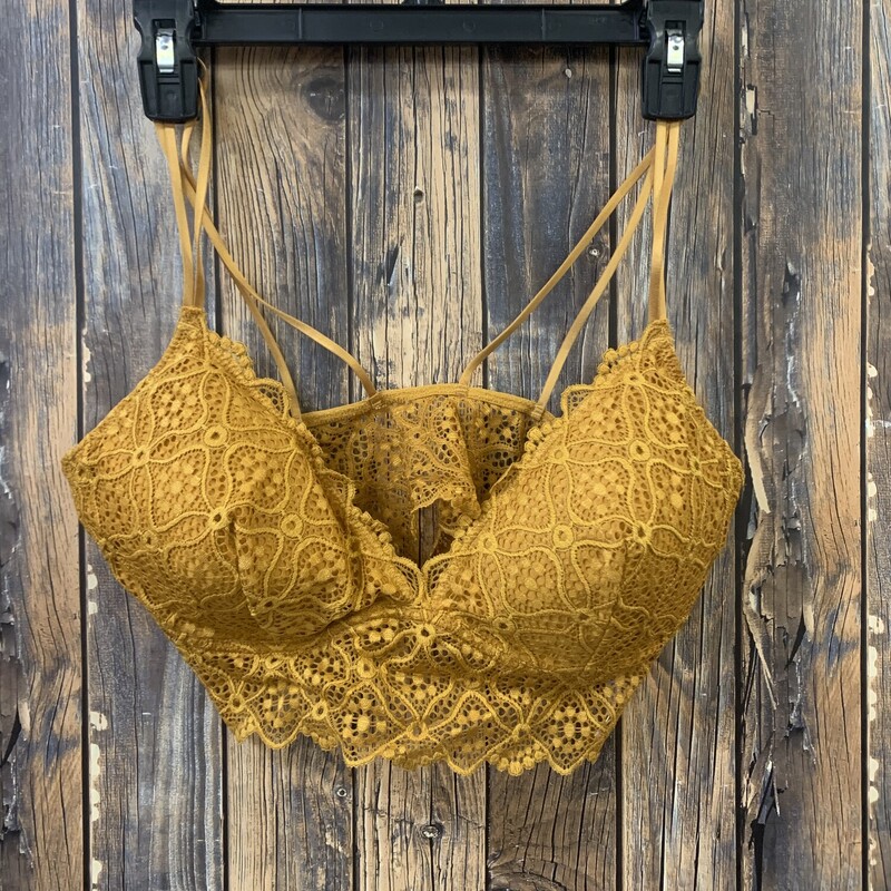 Yellow Lacey Bralette, Size: XL