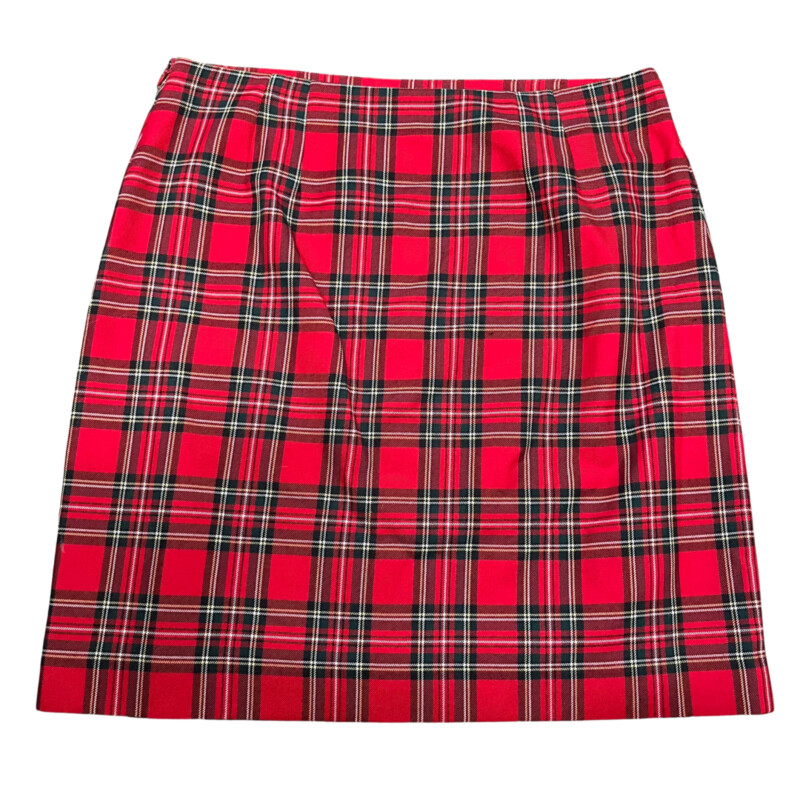 Talbots Plaid Skirt<br />
Fully Lined<br />
Colors: Red, Green, White and Yellow<br />
Size: 10