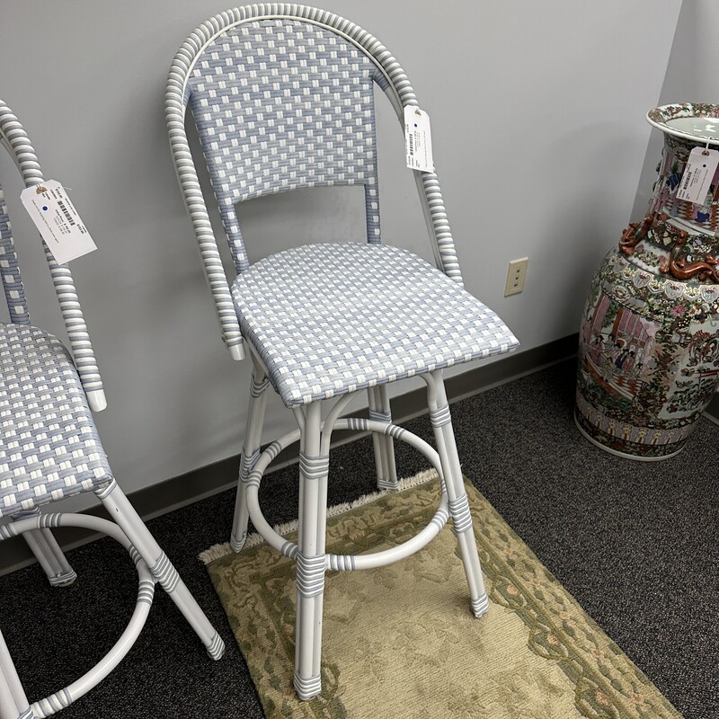 Serena Lily Swivel Stool, Blue and White
Size: 30in seat