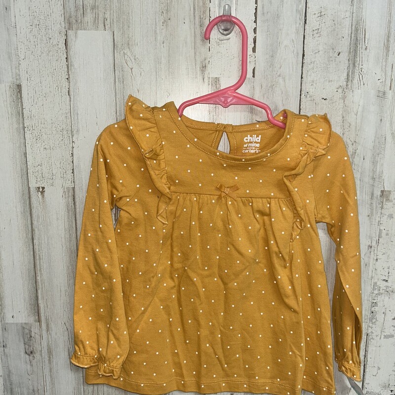 24M Yellow Dotted Top, Yellow, Size: Boy 12-24m