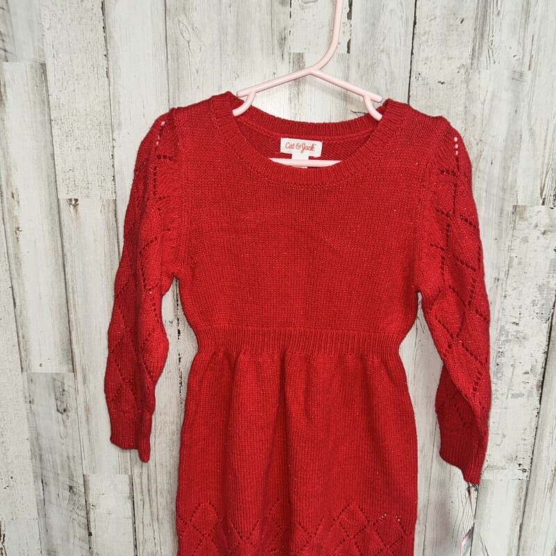 2T NEW Red Knit Dress