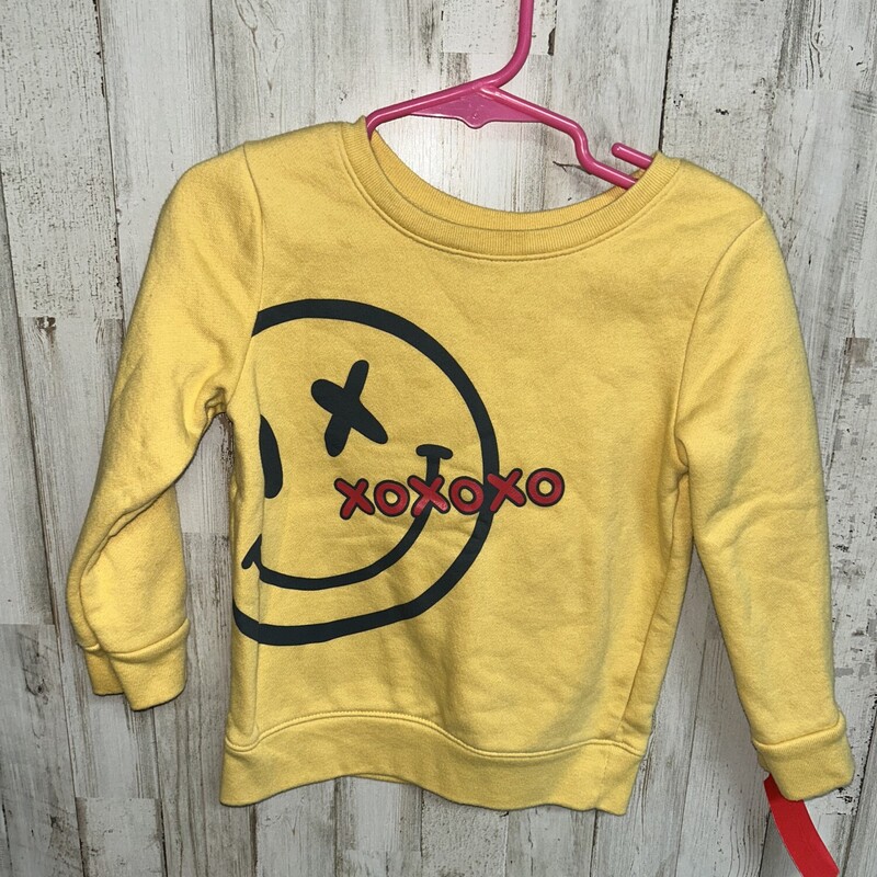 3T XOXO Smiley Sweatshirt, Yellow, Size: Girl 3T