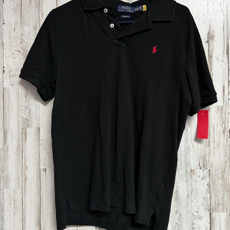 18/20 Black Logo Polo, Black, Size: Boy 10 Up