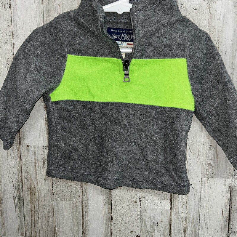 6/9M Grey/Lime Pullover, Grey, Size: Boy 0-9m