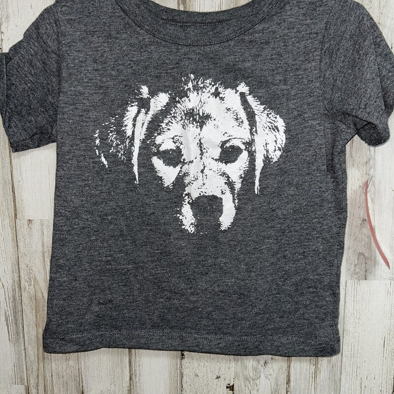 24M Grey Dog Tee, Grey, Size: Boy 12-24m