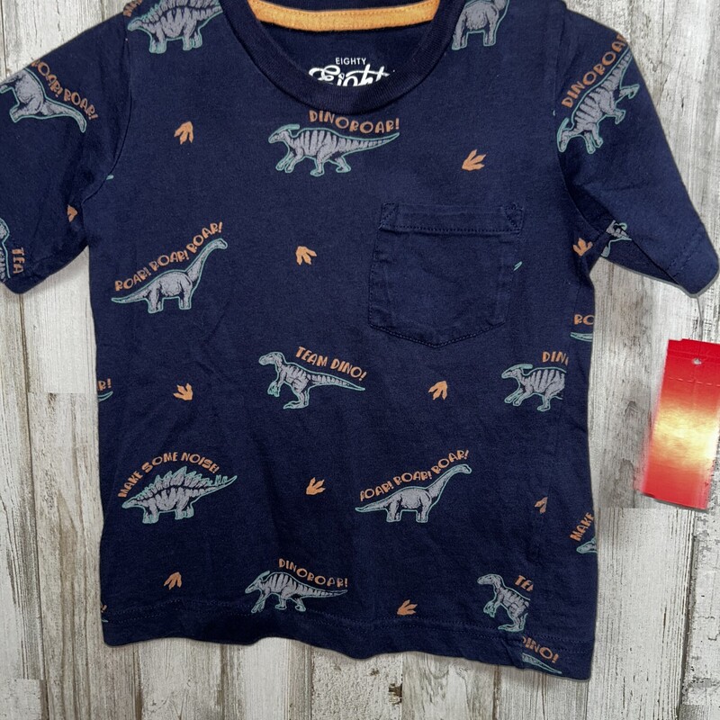 3T Navy Dino Print Tee