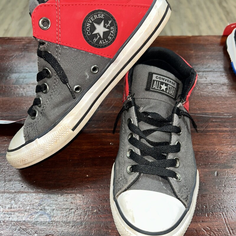 Y5 Grey/Red Sneakers, Grey, Size: Shoes Y5