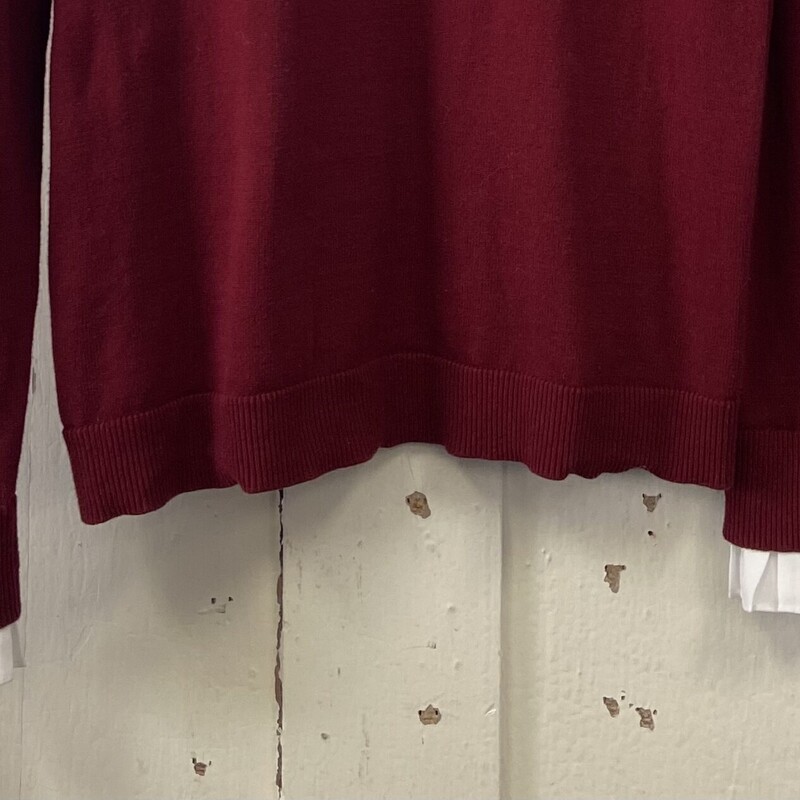 Bur Pearl Collar Sweater<br />
Burgandy<br />
Size: L R $61