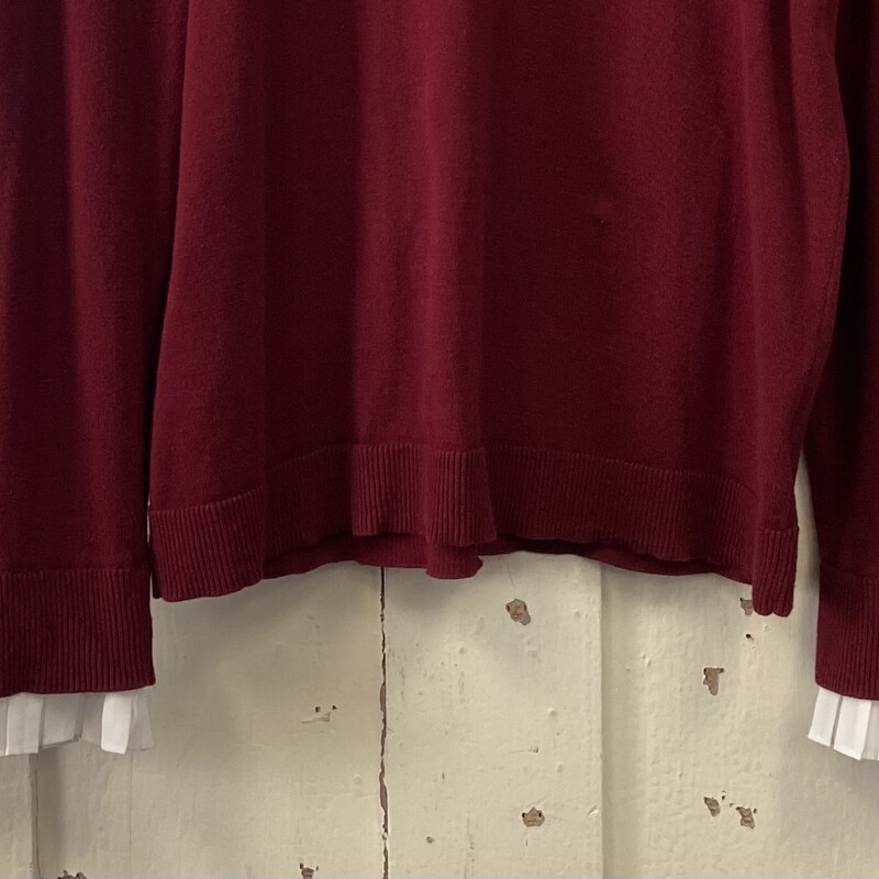 Bur Pearl Collar Sweater<br />
Burgandy<br />
Size: L R $61