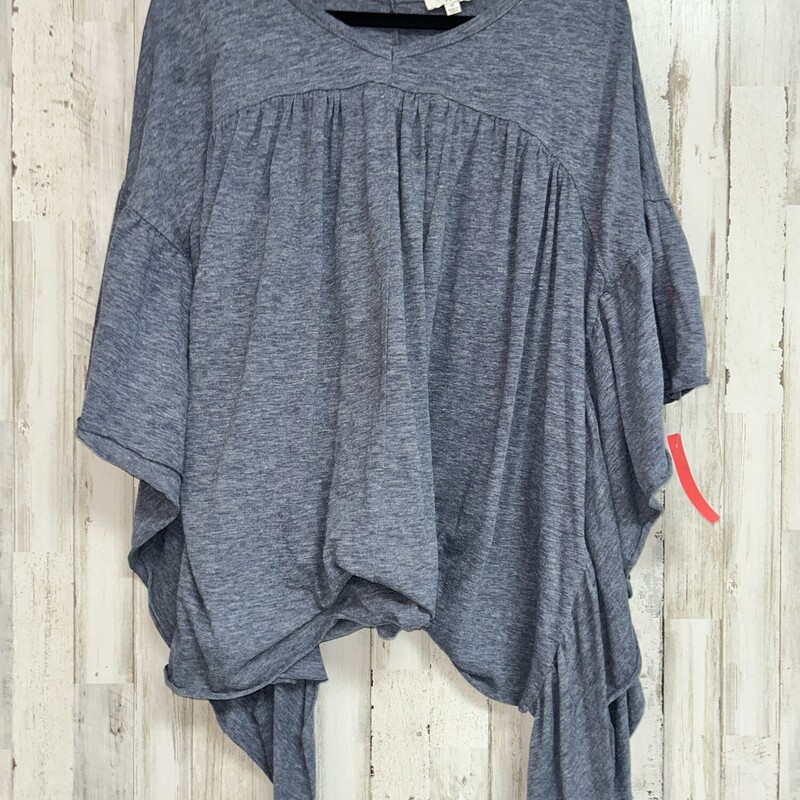 M Grey Cotton Ruffle Top, Grey, Size: Ladies M