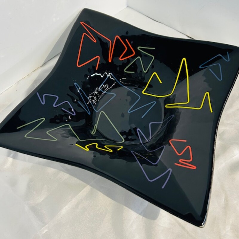 Modern Funky Square Bowl
Black Multicolored Size: 10 x 10 x 2.5H