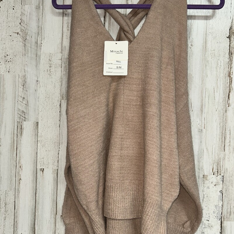 NEW S/M Tan Knit Sweater, Tan, Size: Ladies S