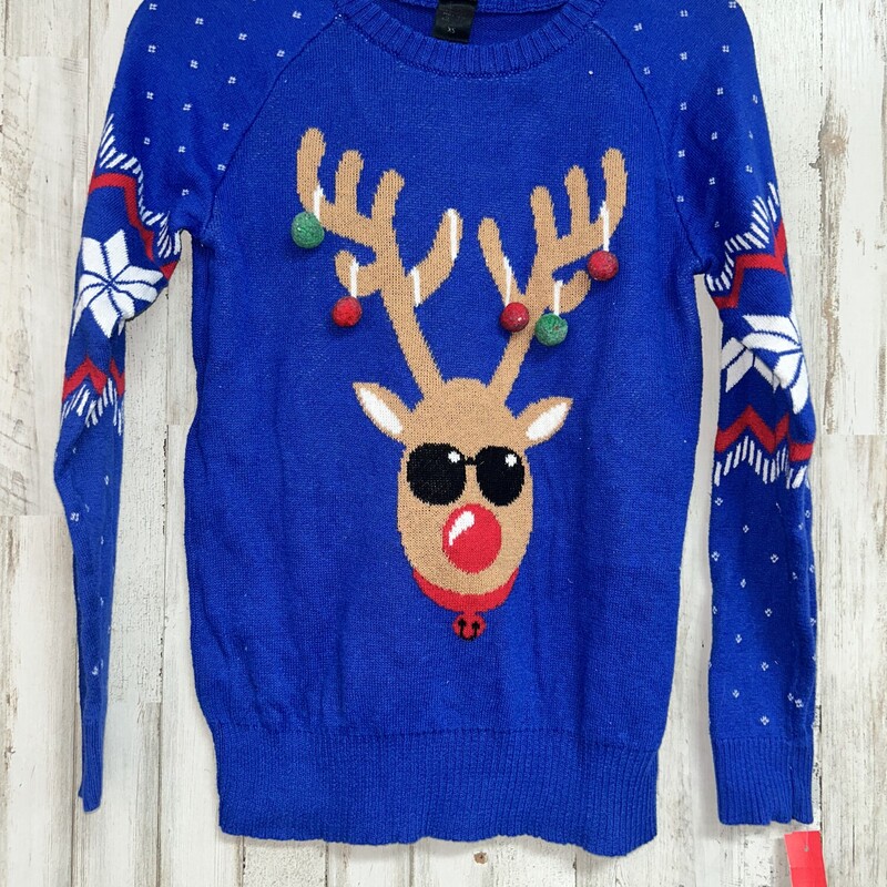 XS Blue Reindeer Sweater, Blue, Size: Ladies XS