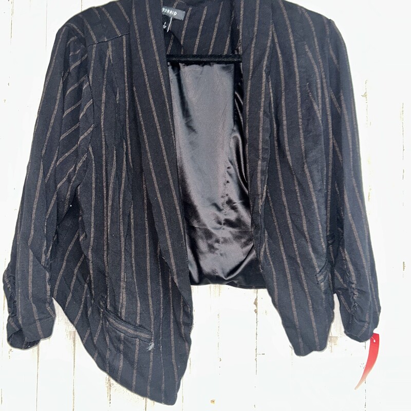 XL Black Stripe Blazer Ja, Black, Size: Ladies XL