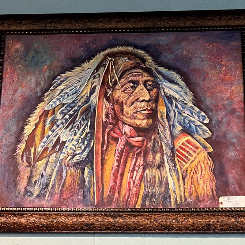 Native American Portrait, Original, Framed