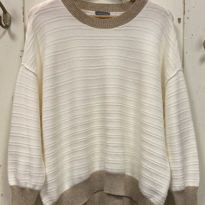 NWT Crm/gld Trim Sweater