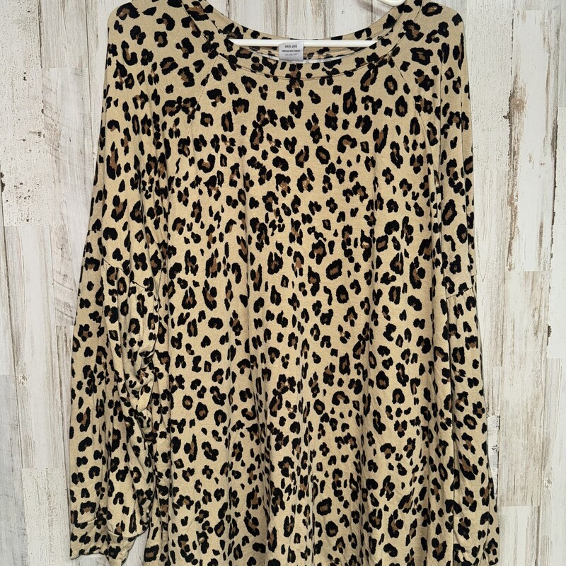 2X Cheetah Maternity Top, Tan, Size: Maternity