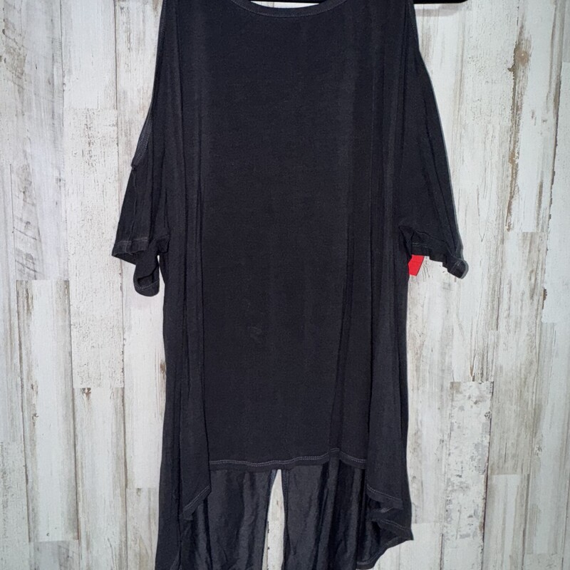 M Drk Grey Cold Shoulder, Grey, Size: Ladies M