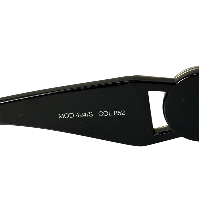 Vintage Versace Black Sunglasses<br />
 Mod .424<br />
Some minor scuffs on lenses<br />
Comes with original case