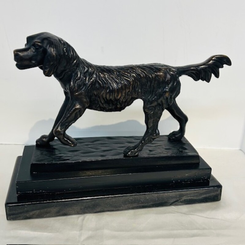 Cast Metal Hunting Dog Figurine
Bronze Black Size: 10 x 8H
As is - slightly wobbly on base but still intact