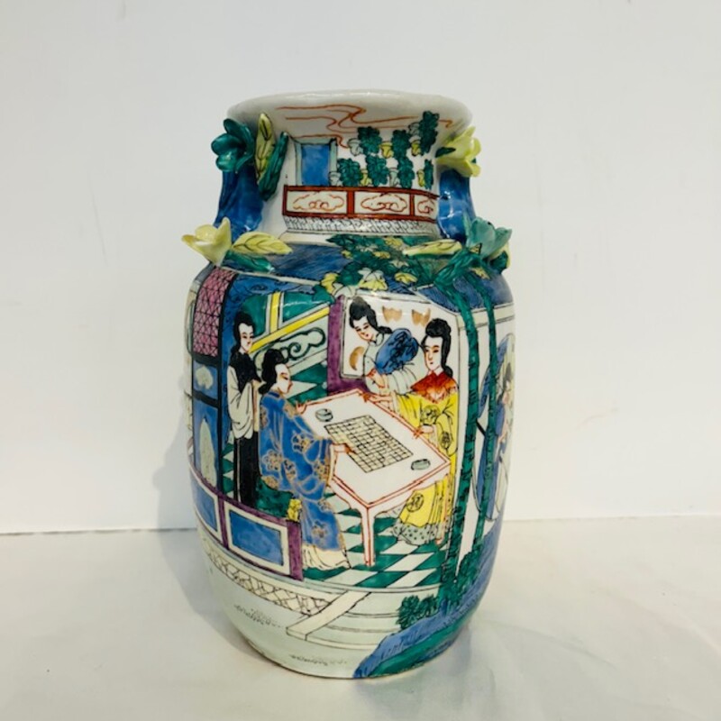 Ceramic Asian Women Motif Vase
White Green Blue Yellow Size: 5 x 8.5H