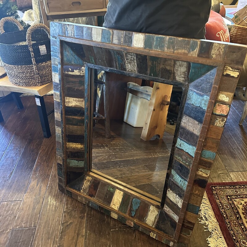 Rustic Painted Mirror