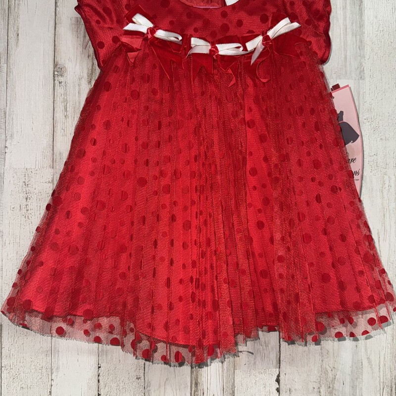 NEW 12M Red Mesh Dot Dres, Red, Size: Girl 6-12m