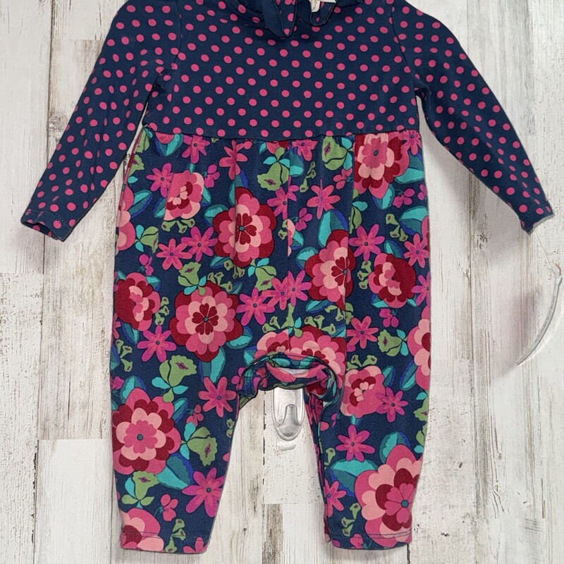 0/3M Navy Floral Collar R, Navy, Size: Girl NB-3m