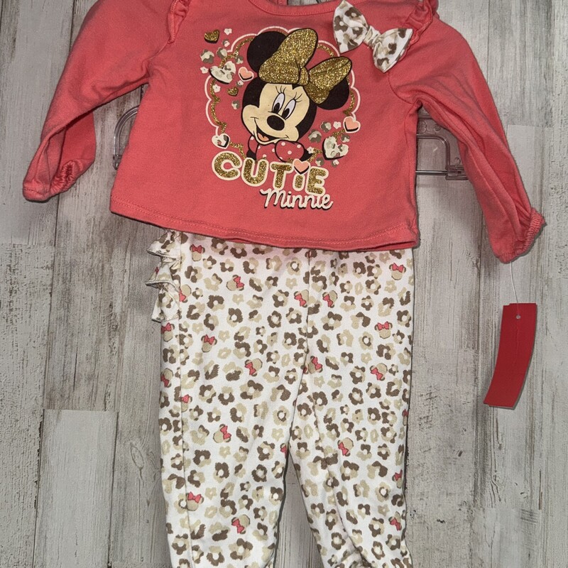 3/6M 2pc Cutie Minnie Set, Pink, Size: Girl NB-3m