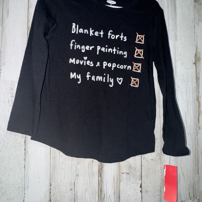 5T Checklist Longsleeve, Black, Size: Girl 5T