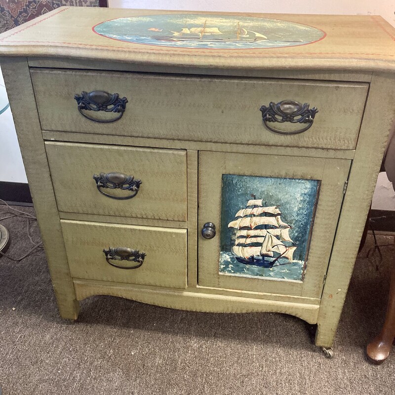 Painted Ship Commode