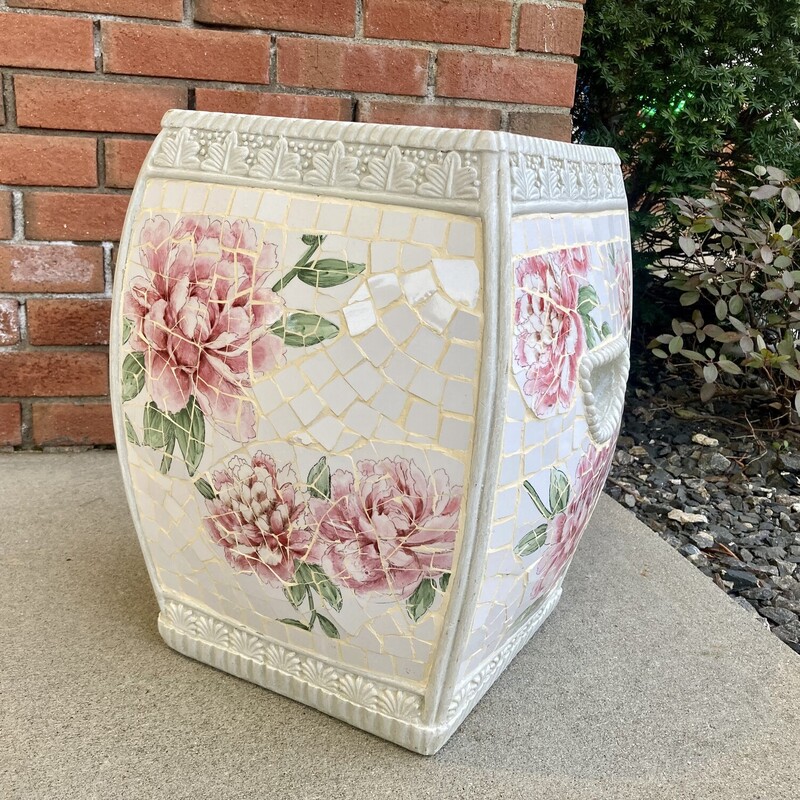 Mosaic Floral Garden Seat