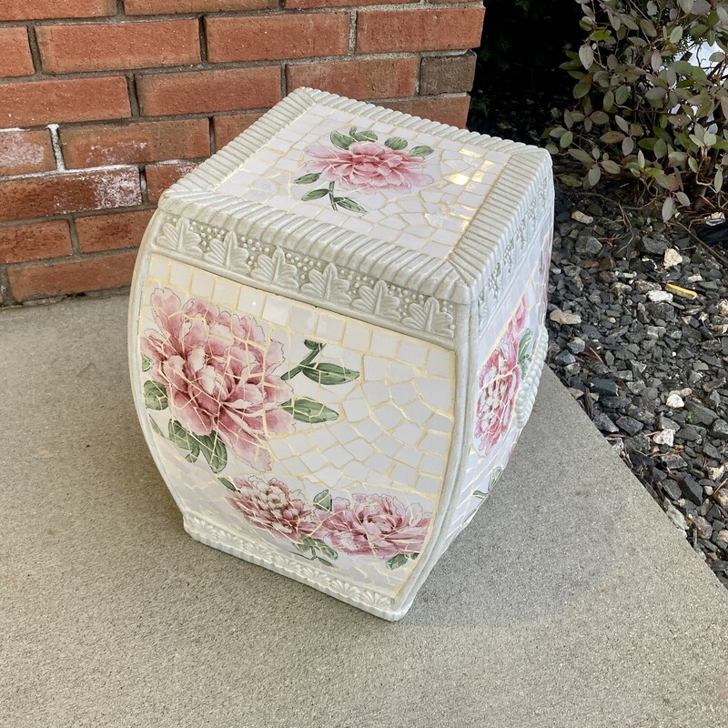 Mosaic Floral Garden Seat