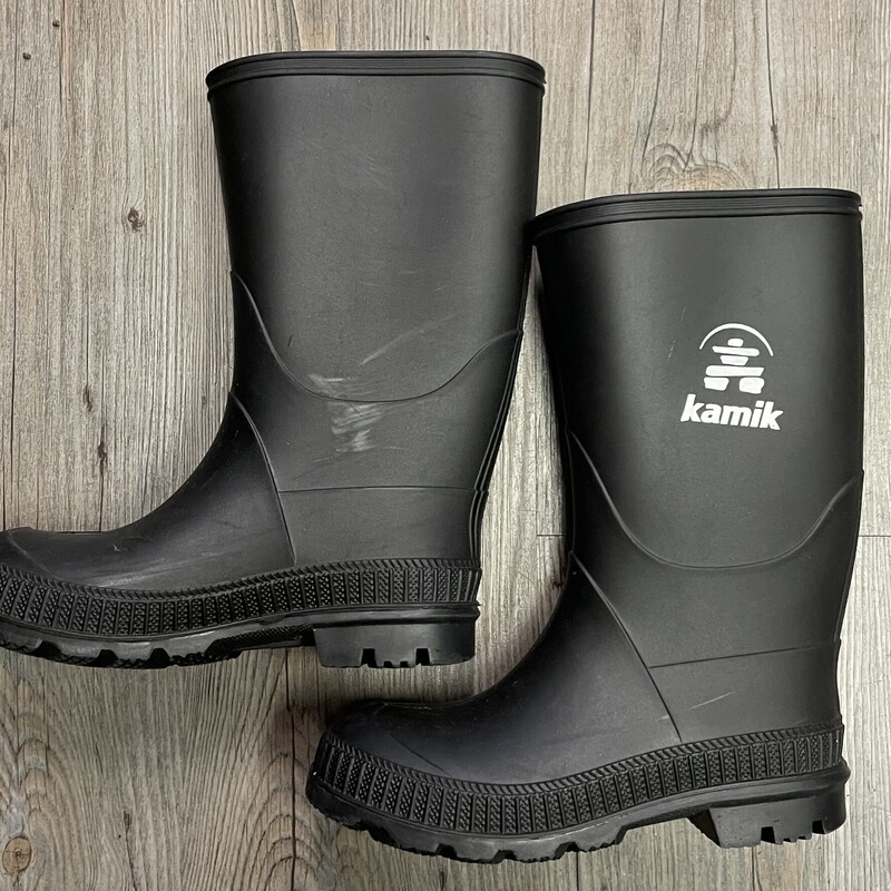 Kamik Rain Boots, Black, Size: 13Y