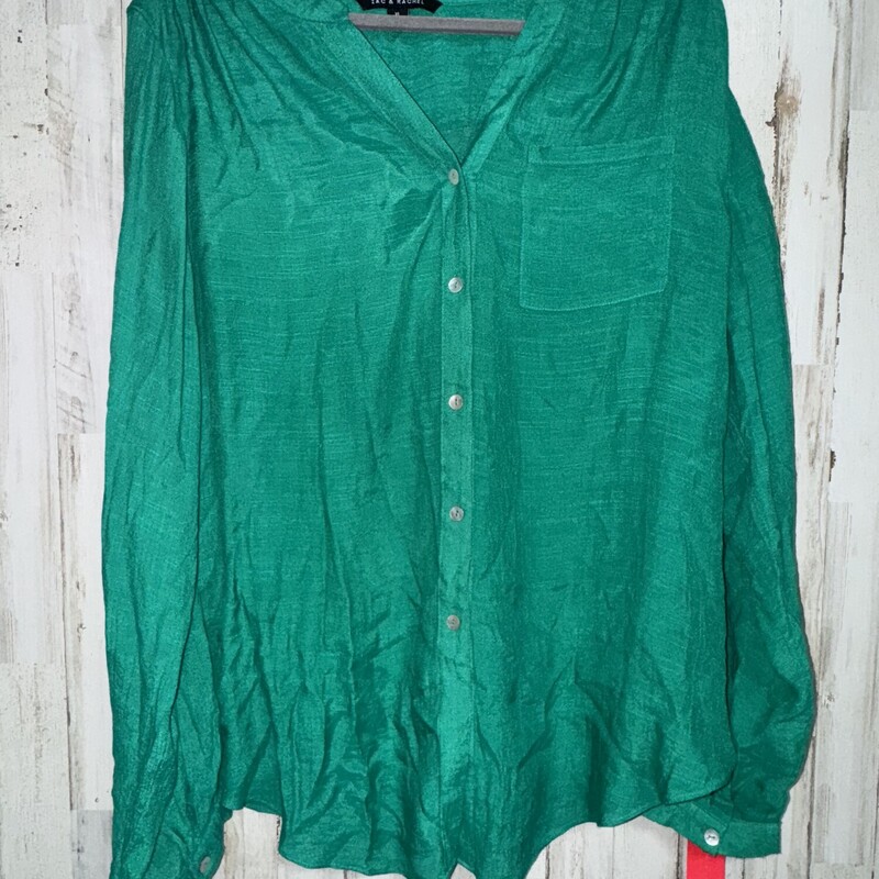 XL Green Button Top