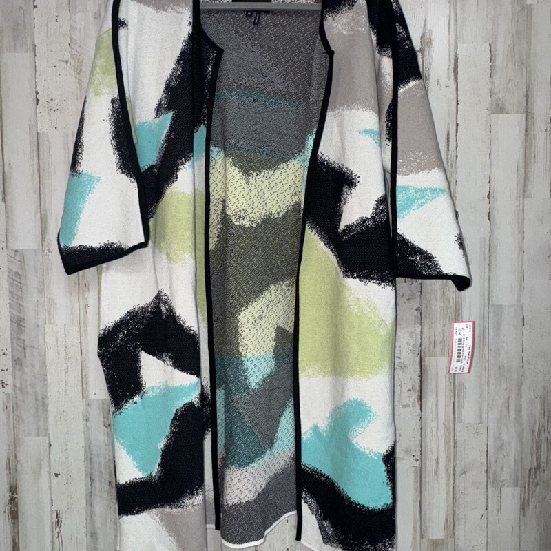 M Grey /green Print Cardi