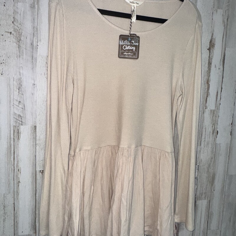 NEW L Tan Ruffle Waffle T, Tan, Size: Ladies L