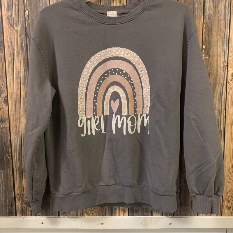 Gray Girl Mom Hoodie, Size: S