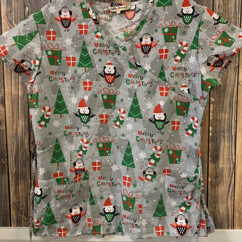 Christmas Scrub Top, Size: S