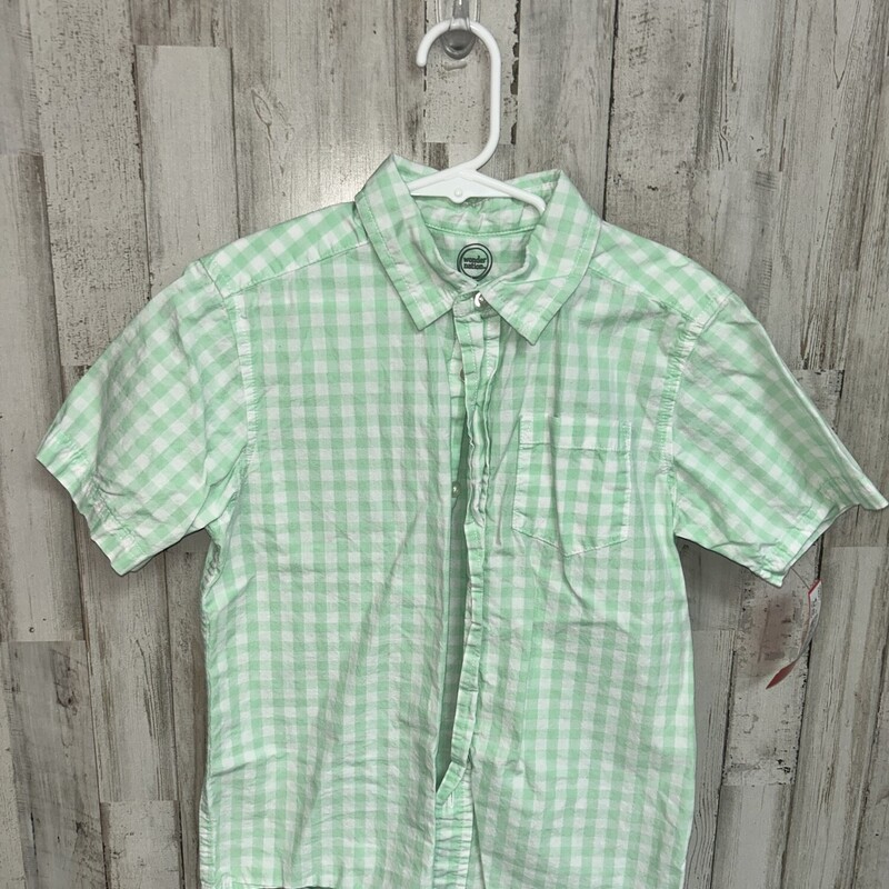 6/7 Mint Plaid Button Up, Mint, Size: Boy 5-8