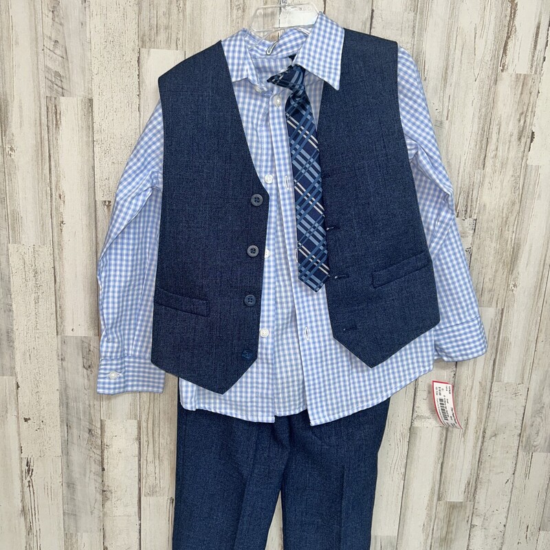 6 Navy 4pc Suit Set, Navy, Size: Boy 5-8