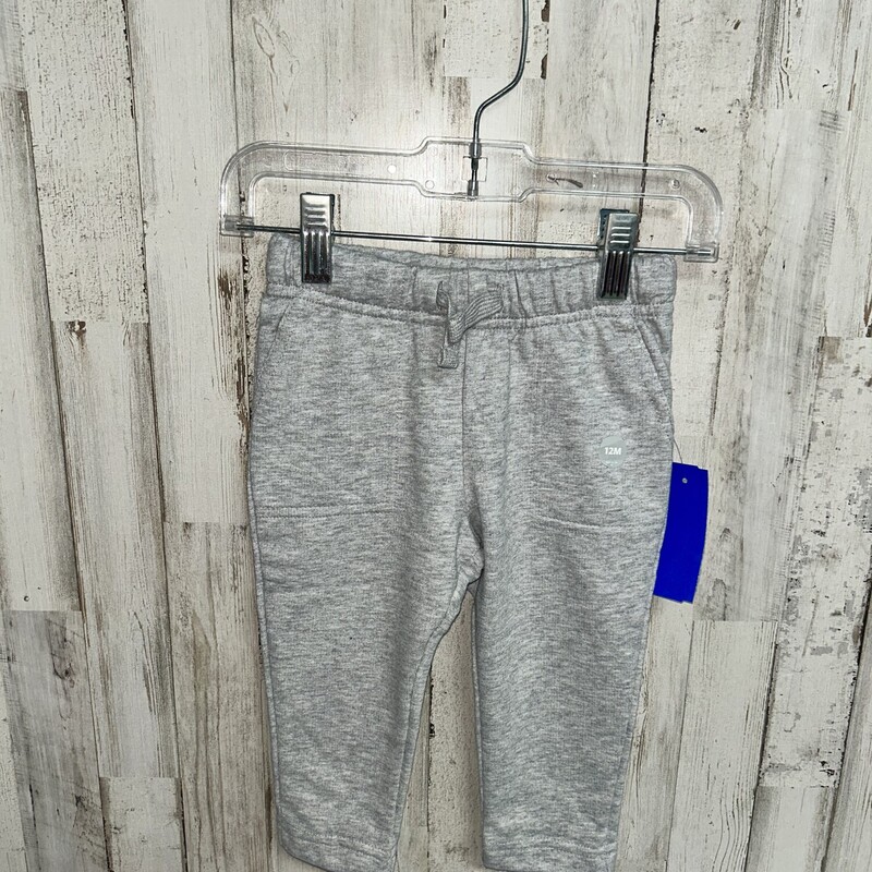 12M Grey Sweatpants, Grey, Size: Boy 12-24m