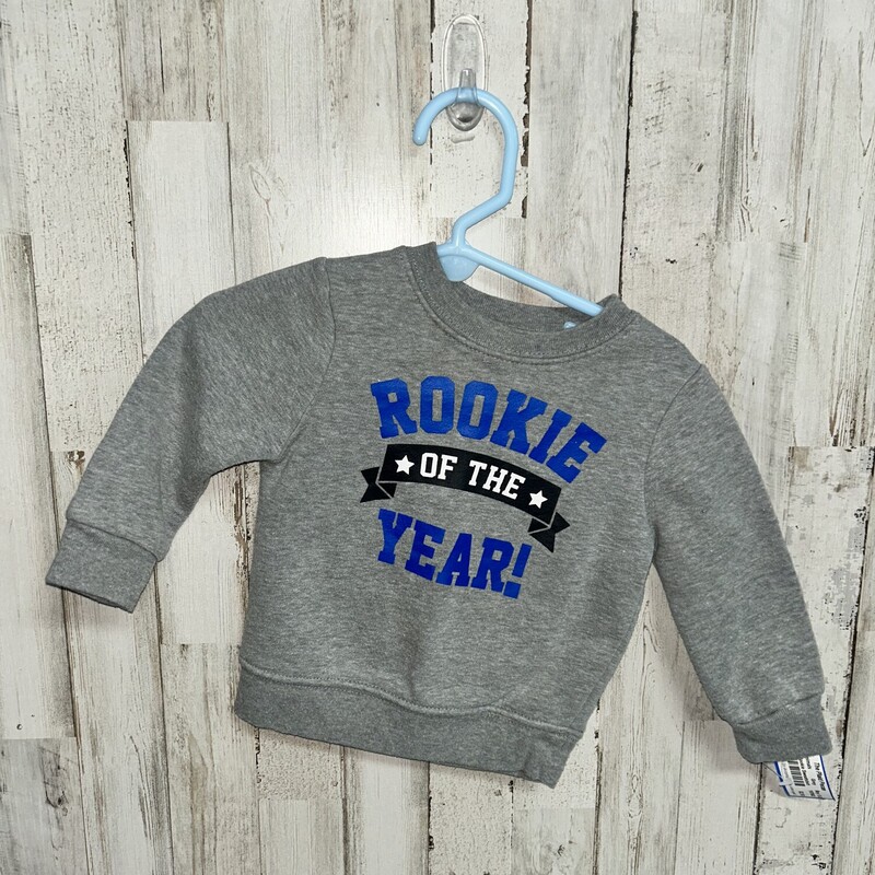 12M Rookie Sweatshirt, Grey, Size: Boy 12-24m