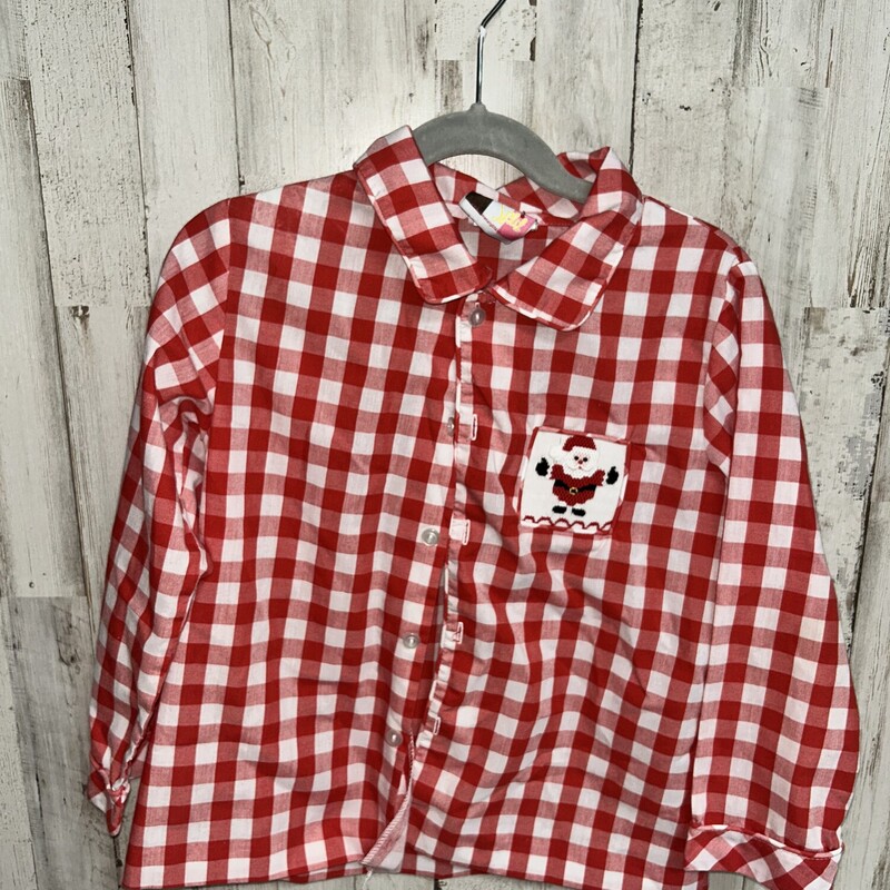 6 Red Smock Santa Button, Red, Size: Boy 5-8