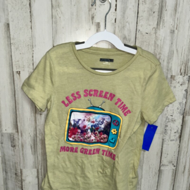 8 Less Screen Time Tee, Green, Size: Girl 7/8