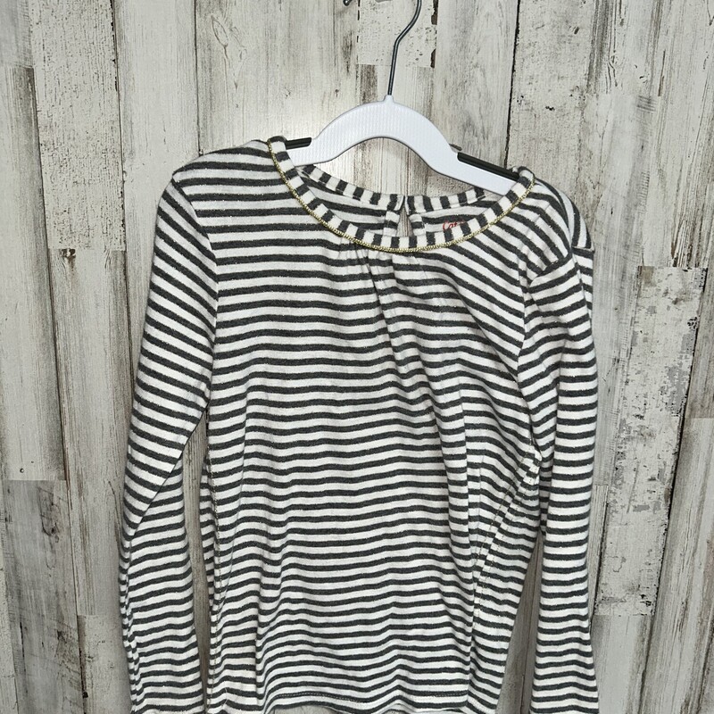 7/8 Grey Stripe Glitter T, Grey, Size: Girl 7/8