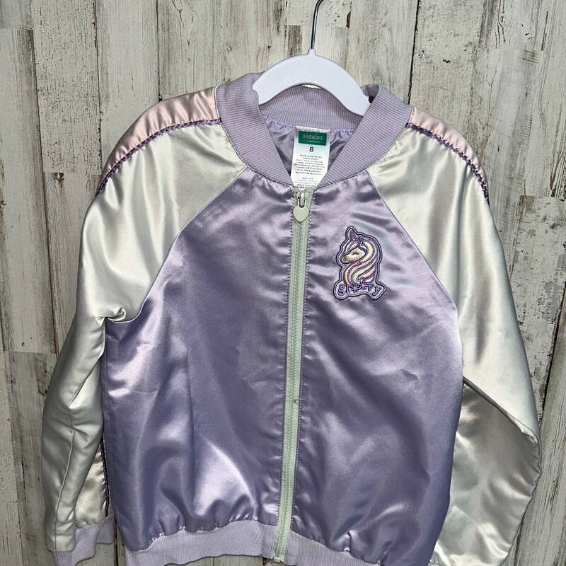 8 Purple Unicorn Jacket, Purple, Size: Girl 7/8