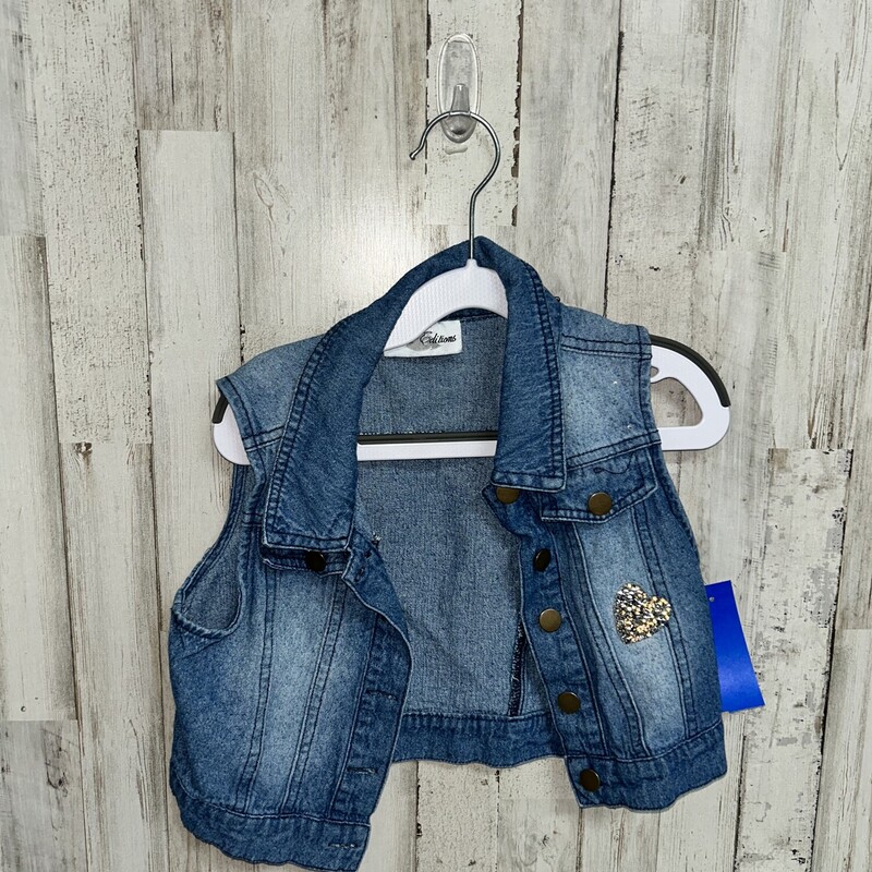 7 Denim Vest, Blue, Size: Girl 7/8