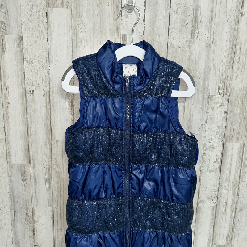 7/8 Blue Sequin Puffer Ve