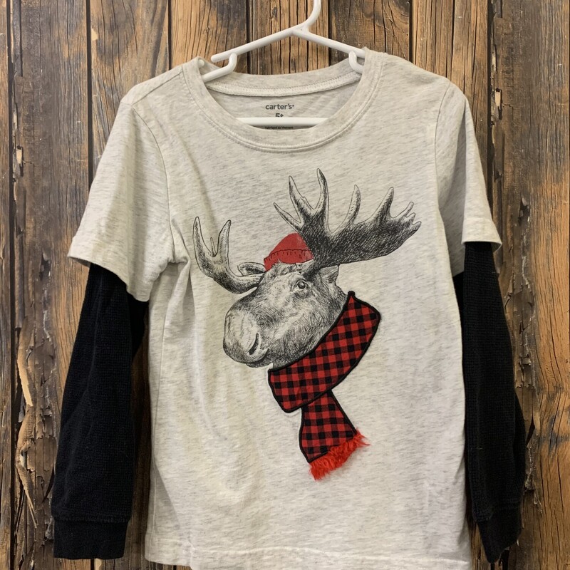 Moose Scarf Shirt, Size: 5T